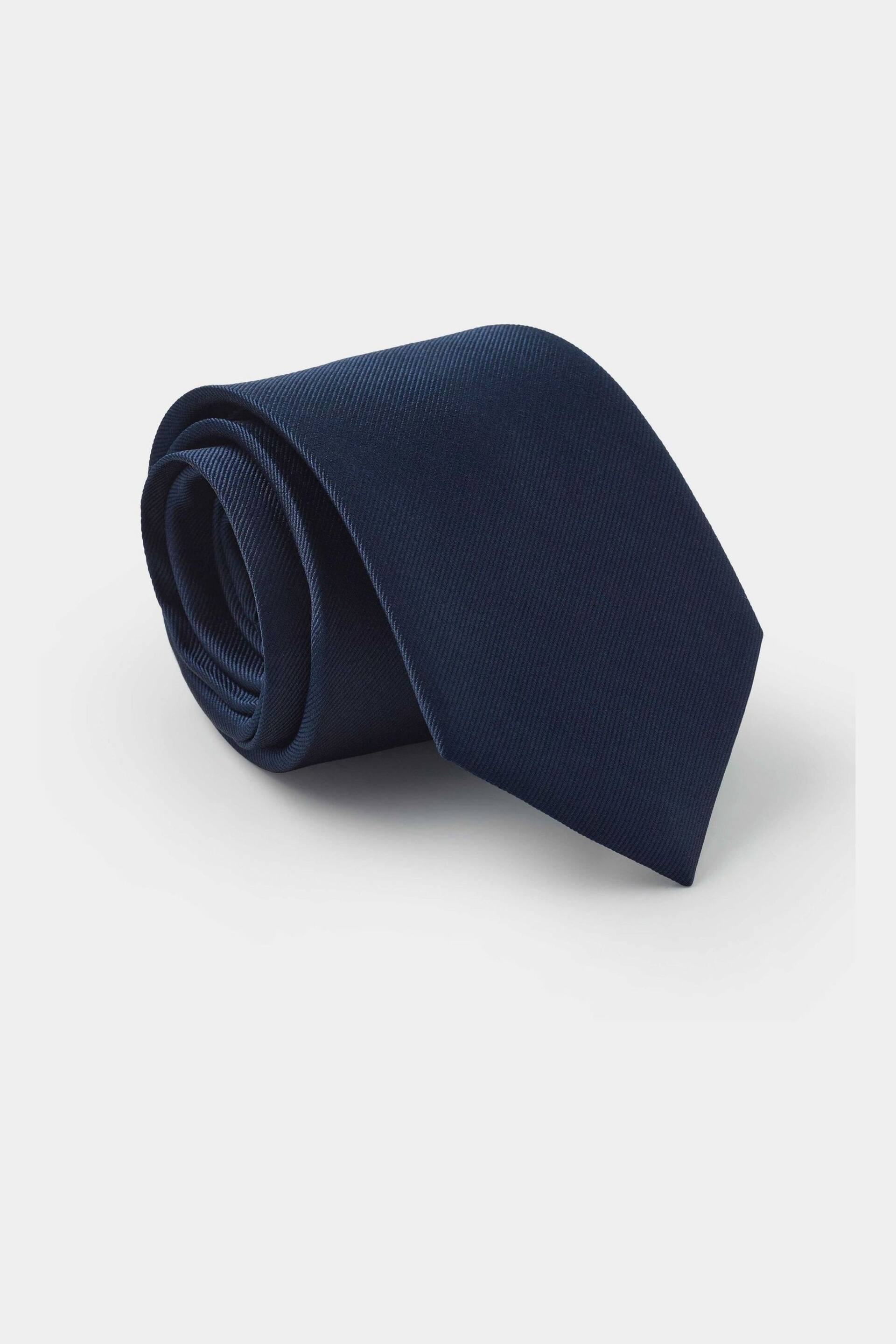 Savile Row Company Navy Blue Fine Twill Silk Tie - Image 1 of 3