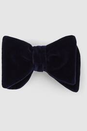 Reiss Navy Hike Velvet Bow Tie - Image 1 of 4