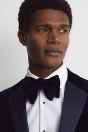 Reiss Navy Hike Velvet Bow Tie - Image 2 of 4