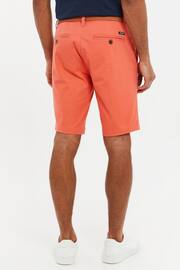 Threadbare Coral Pink Cotton Stretch Turn-Up Chino Shorts with Woven Belt - Image 3 of 4