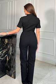 Girl In Mind Black Karin Short Sleeve Utility Jumpsuit - Image 3 of 4