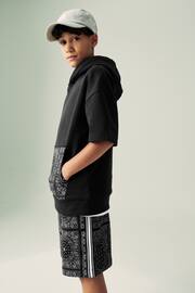Black Short Sleeve Hoodie and Shorts Set (3-16yrs) - Image 1 of 6