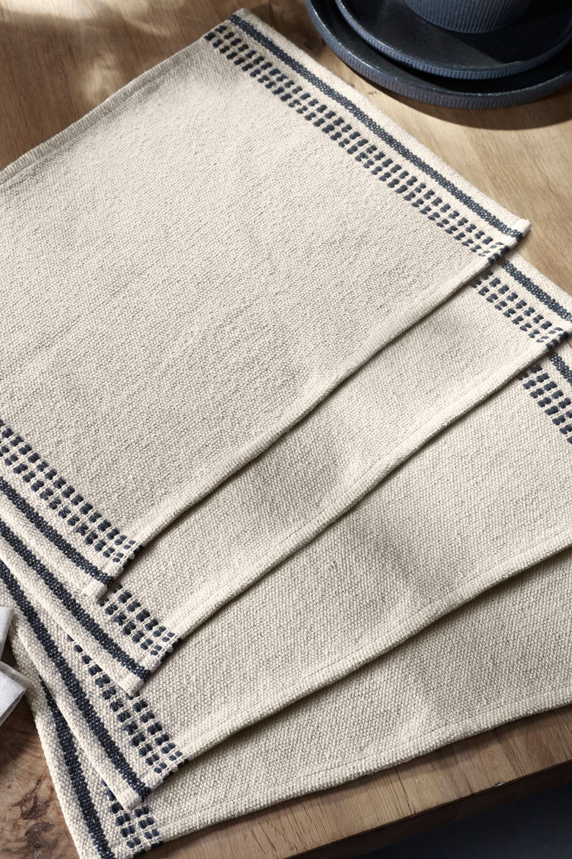 Set of 4 Natural Woven Fabric Placemats - Image 2 of 5