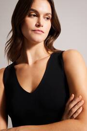 Ted Baker Black V-Neck Josiiy Slim Fit Sleeveless Knit Top - Image 4 of 5