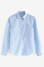 GANT Blue Fitted Stretch Oxford Shirt - Image 5 of 5