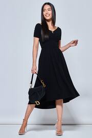 Jolie Moi Black Lenora Fit & Flare Midi Dress - Image 1 of 5