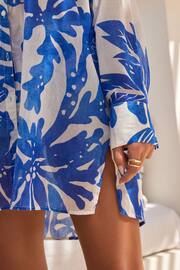 Blue Leaf Beach Shirt Cover-Up - Image 6 of 9