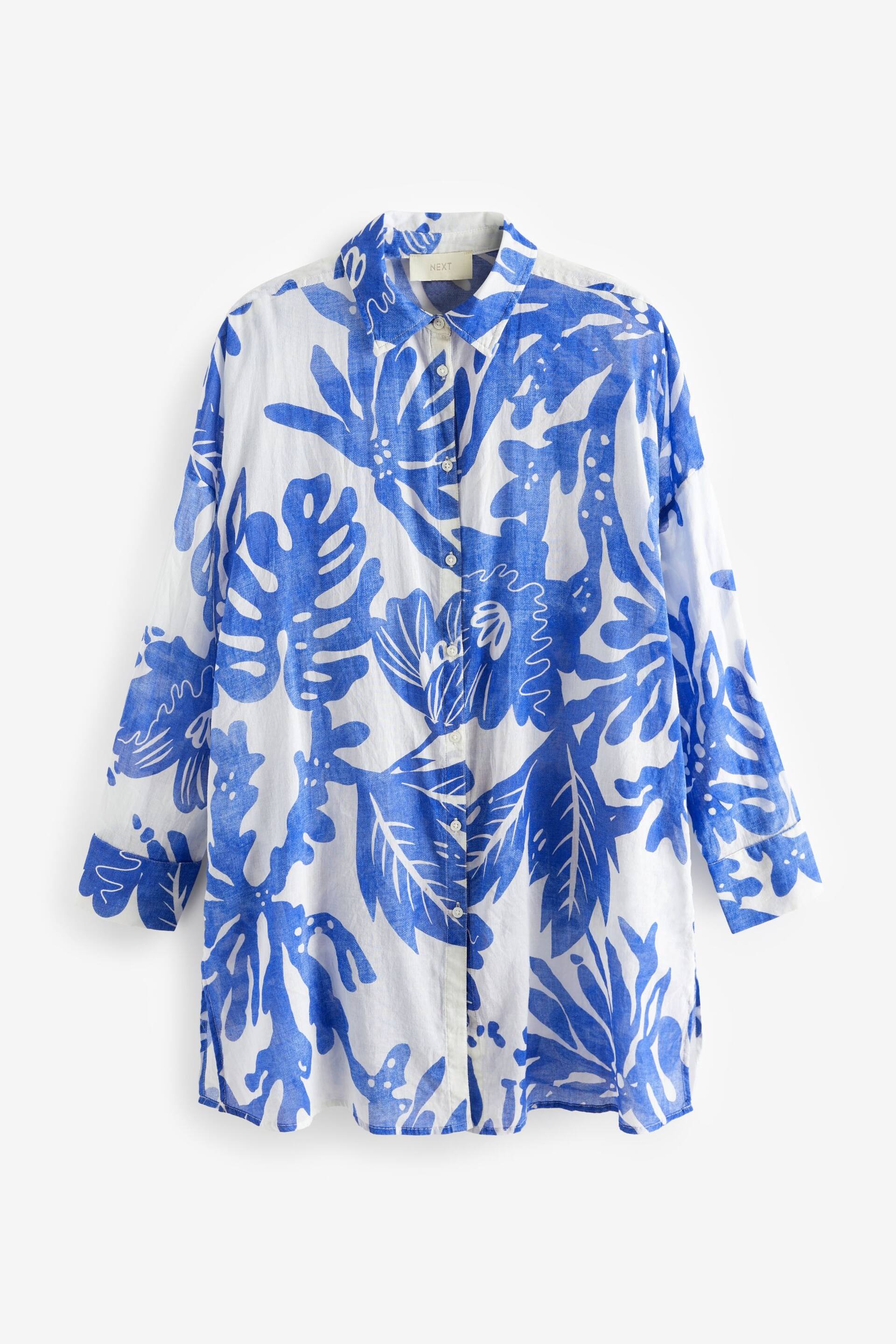 Blue Leaf Beach Shirt Cover-Up - Image 7 of 9