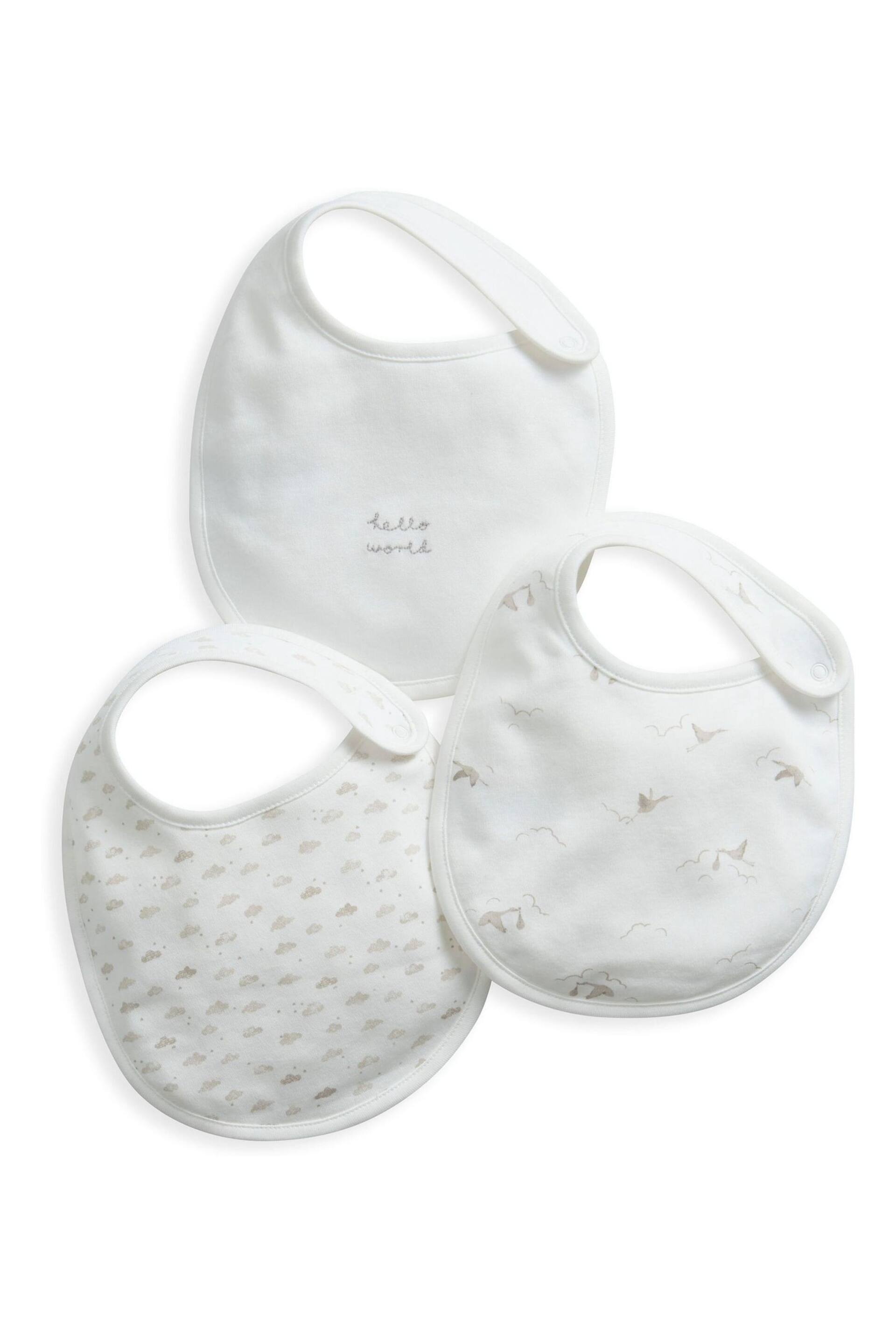 Mamas & Papas Grey Stork Bibs Set 3 Pack - Image 3 of 5