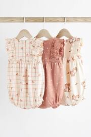 Pink/Cream Baby Rompers 3 Pack - Image 2 of 7
