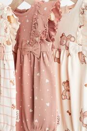 Pink/Cream Baby Rompers 3 Pack - Image 3 of 7