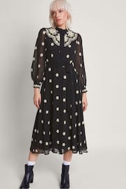 Monsoon Black Embroidered Fiori Shirt Dress - Image 1 of 5
