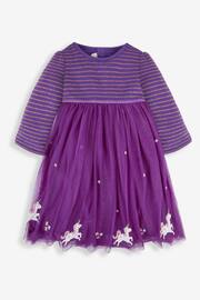 JoJo Maman Bébé Purple Unicorn Party Dress - Image 1 of 4