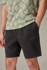 Black Washed Cotton Elasticated Waist Shorts - Image 3 of 6