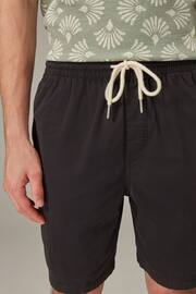 Black Washed Cotton Elasticated Waist Shorts - Image 5 of 6