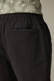 Black Washed Cotton Elasticated Waist Shorts - Image 6 of 6