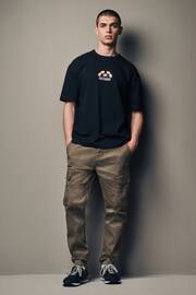 Mushroom Brown Slim Fit Cotton Stretch Cargo Trousers - Image 2 of 5