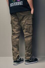 Mushroom Brown Slim Fit Cotton Stretch Cargo Trousers - Image 3 of 5