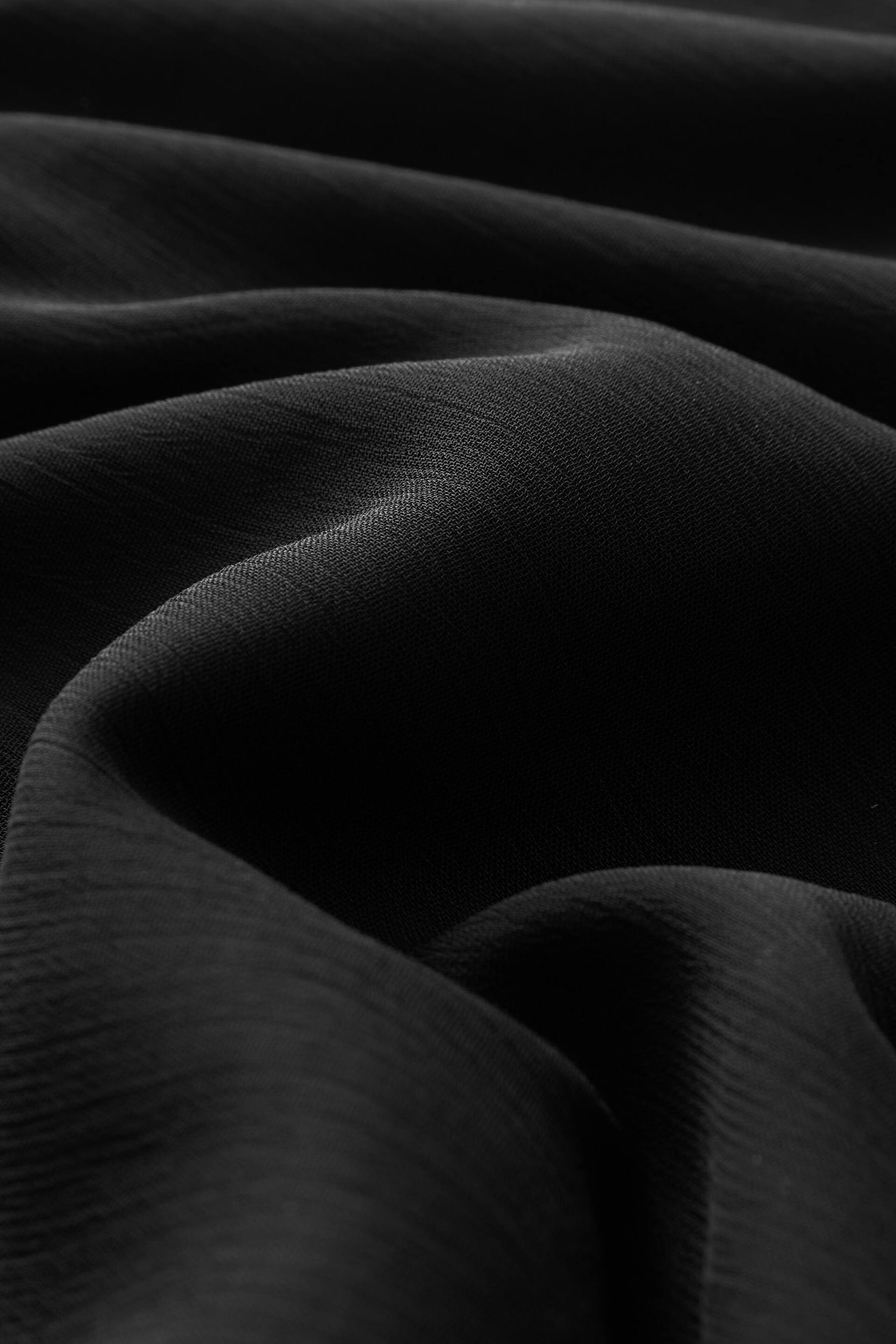 Black Long Sleeve Sheer Layer Midi Dress - Image 6 of 6