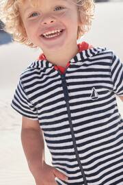 Navy Stripe Towelling All-In-One (3mths-7yrs) - Image 4 of 7
