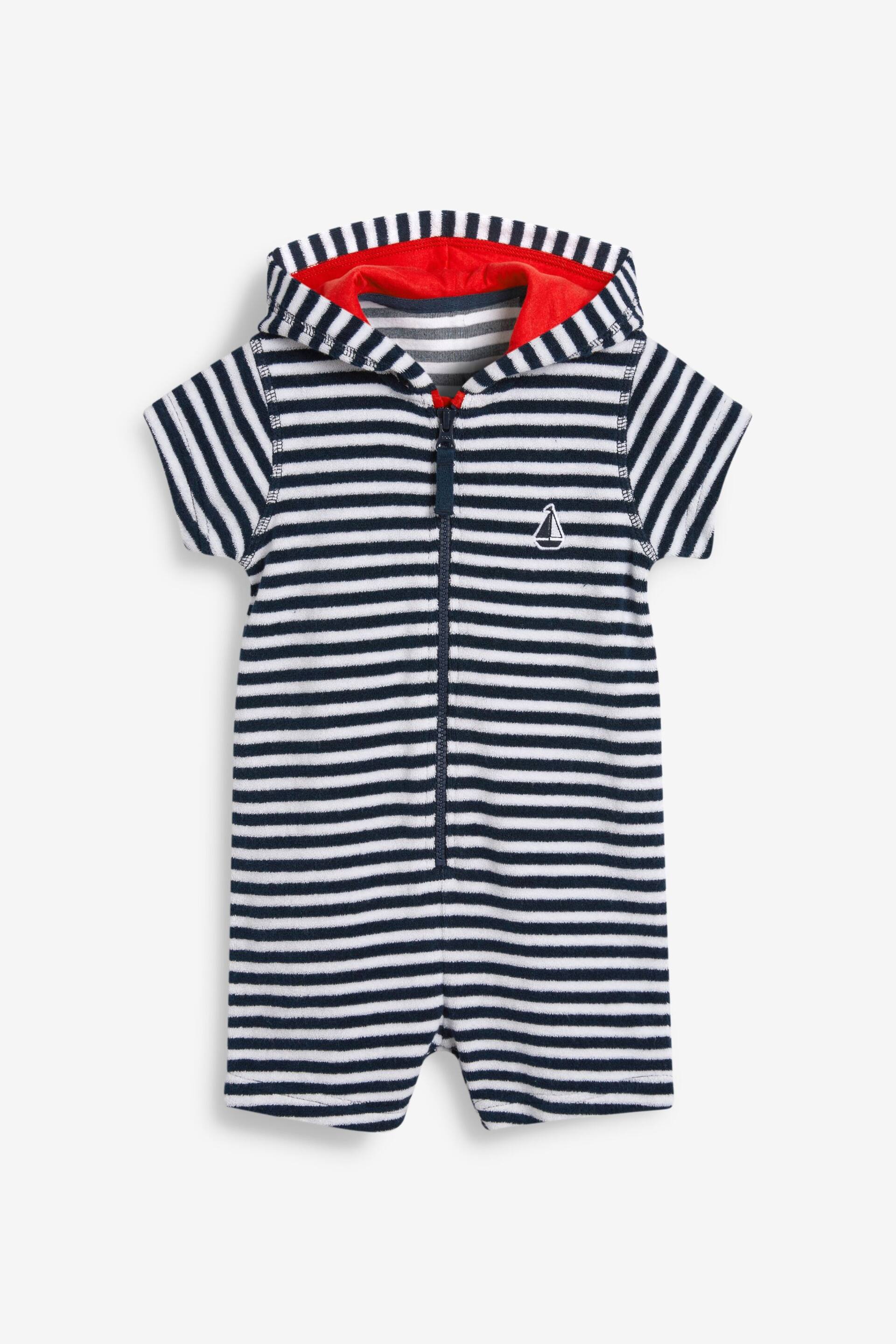 Navy Stripe Towelling All-In-One (3mths-7yrs) - Image 5 of 7