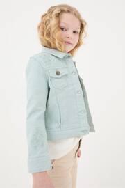 FatFace Green Embroidered Denim Jacket - Image 1 of 5