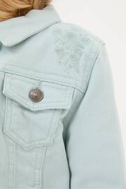 FatFace Green Embroidered Denim Jacket - Image 3 of 5