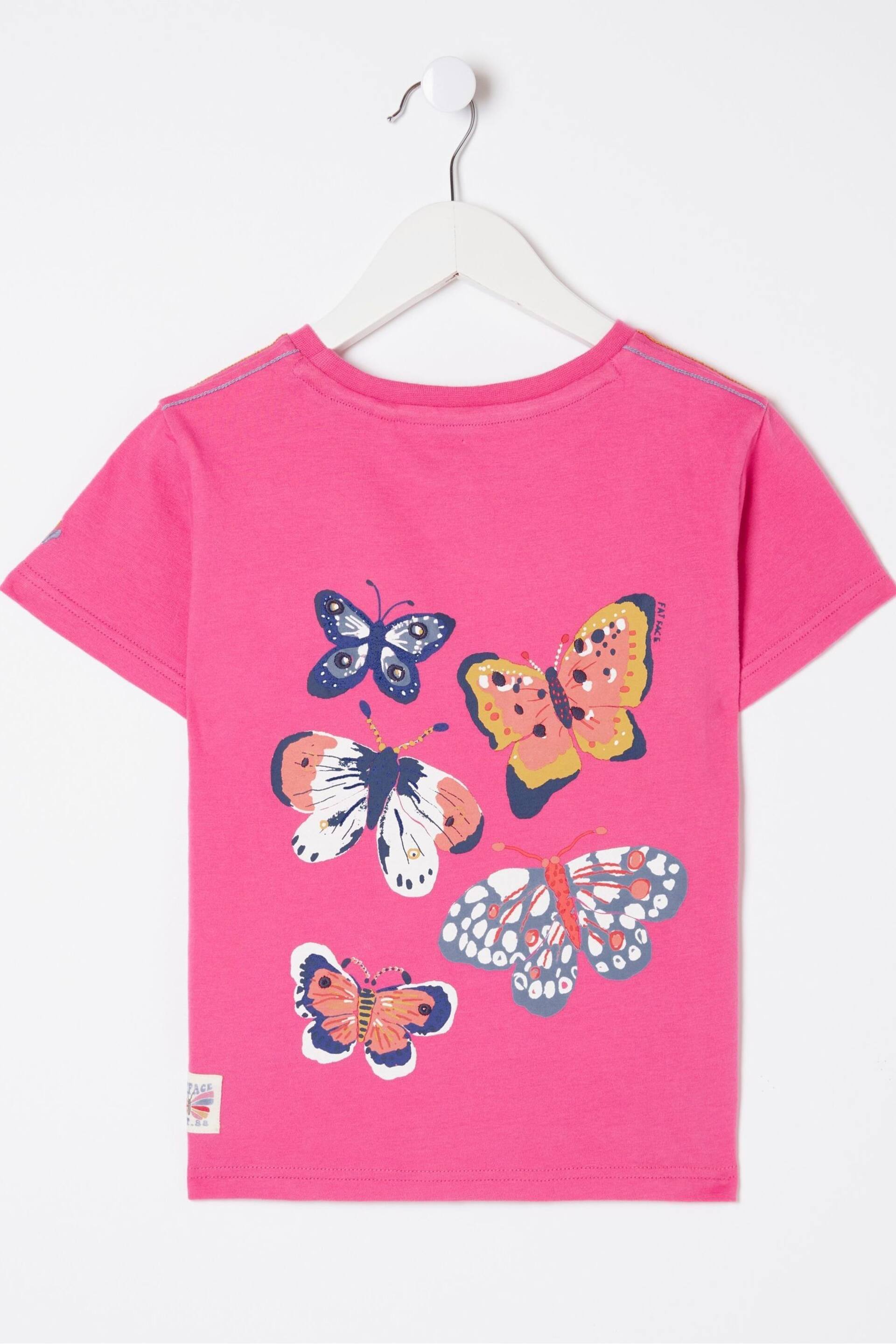 FatFace Pink Butterfly Fact T-Shirt - Image 2 of 6