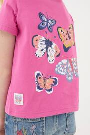 FatFace Pink Butterfly Fact T-Shirt - Image 6 of 6