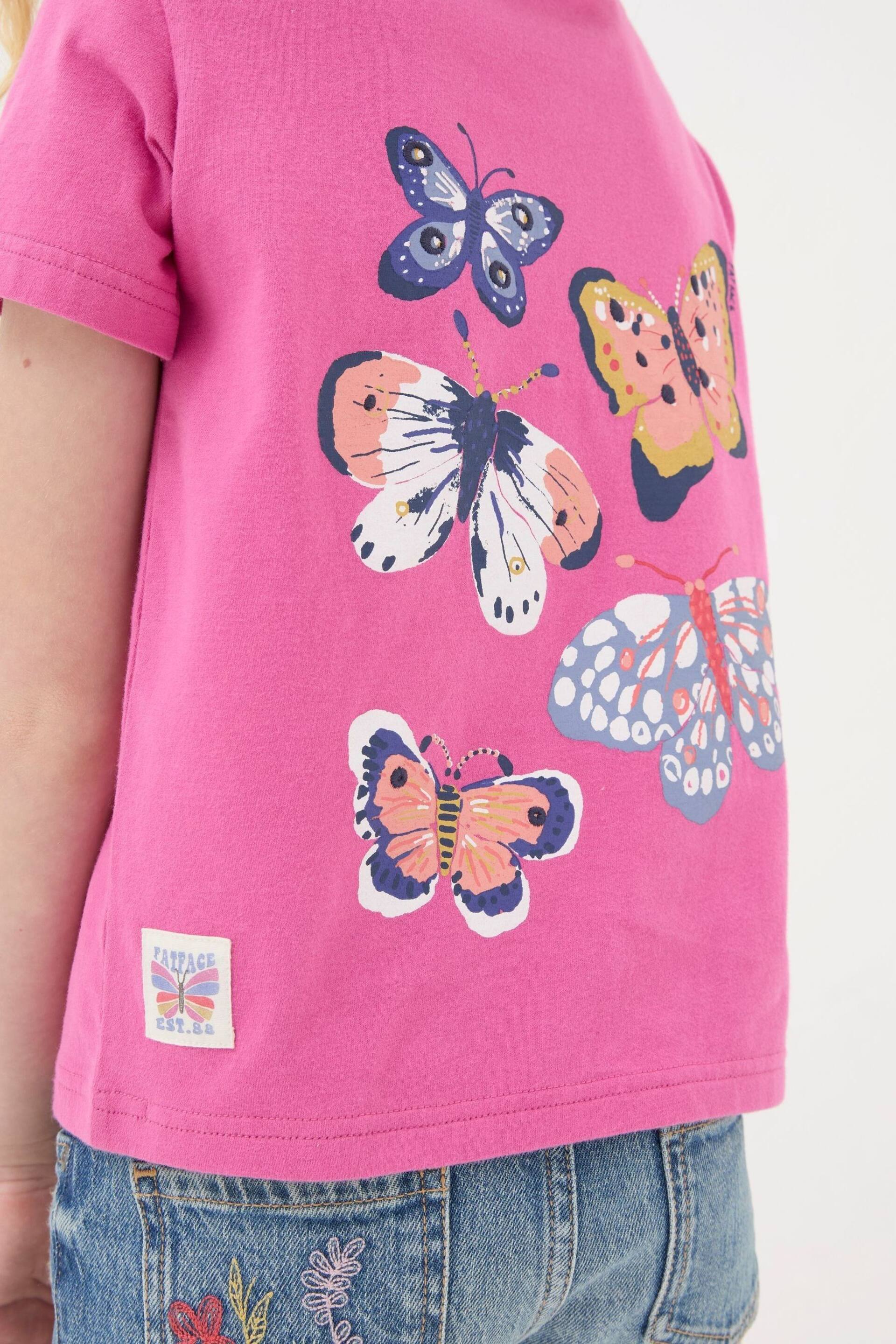 FatFace Pink Butterfly Fact T-Shirt - Image 6 of 6