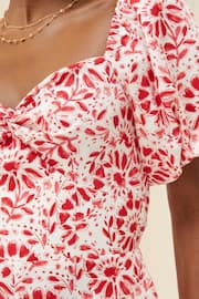 FatFace Red/White Rose Floral Tile Jumpsuit - Image 7 of 8