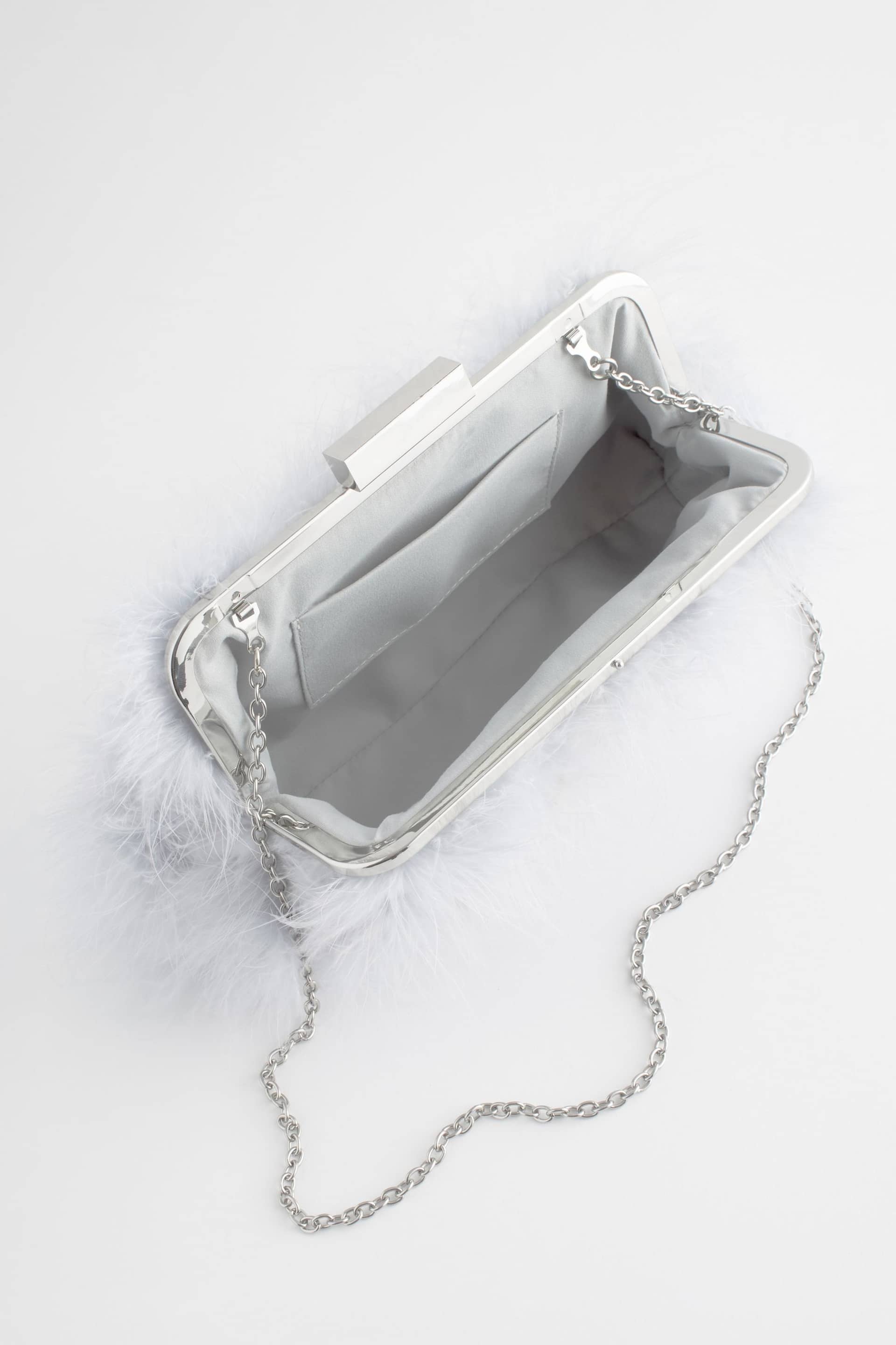 Grey Feather Clutch Bag - Image 8 of 9