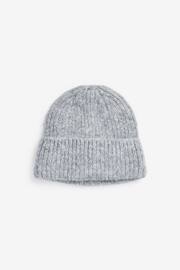 Grey Knitted Beanie Hat - Image 3 of 3
