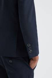Reiss Navy Hope Junior Wool Blend Single Breasted Blazer - Image 4 of 6