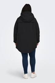 ONLY Curve Black Technical Parka Coat With Faux Fur Lining - Image 2 of 6