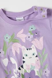 Polarn O Pyret Pink Organic Cotton Unicorn Print T-Shirt - Image 2 of 3