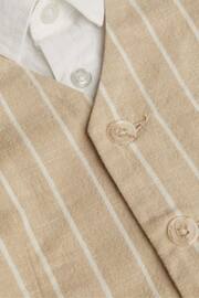 Monsoon Natural Cooper Stripe Smart Shirt Waistcoat and Shorts Set - Image 3 of 3