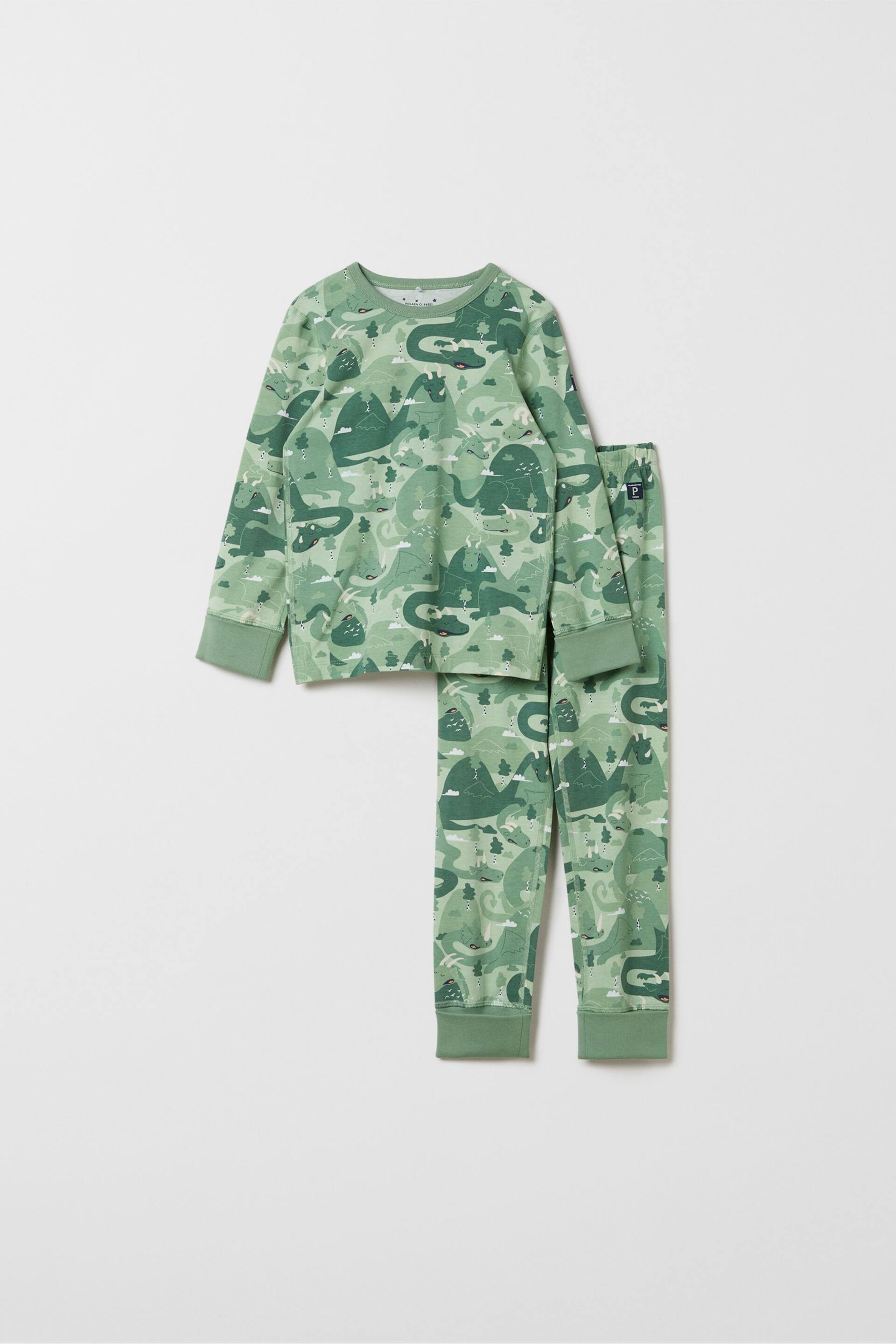 Polarn O. Pyret Organic Cotton Print Pyjamas - Image 1 of 3