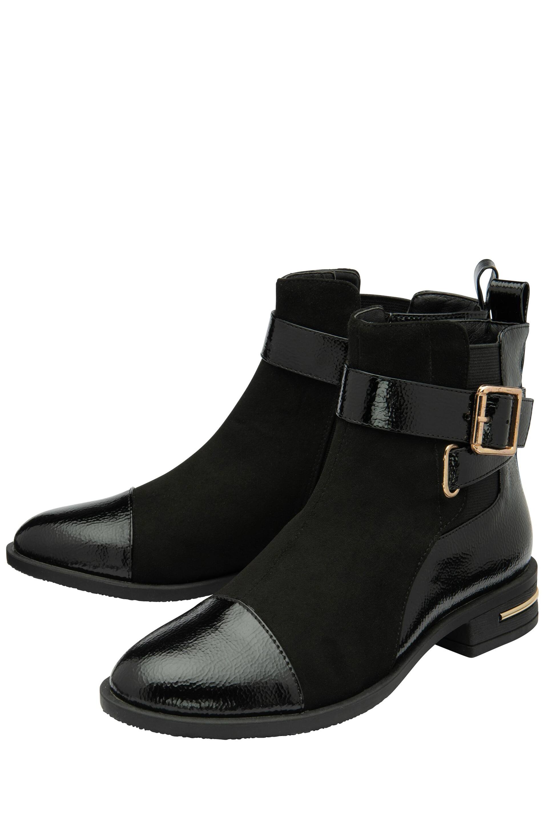 Lotus Charcole Black Zip-Up Ankle Boots - Image 2 of 4