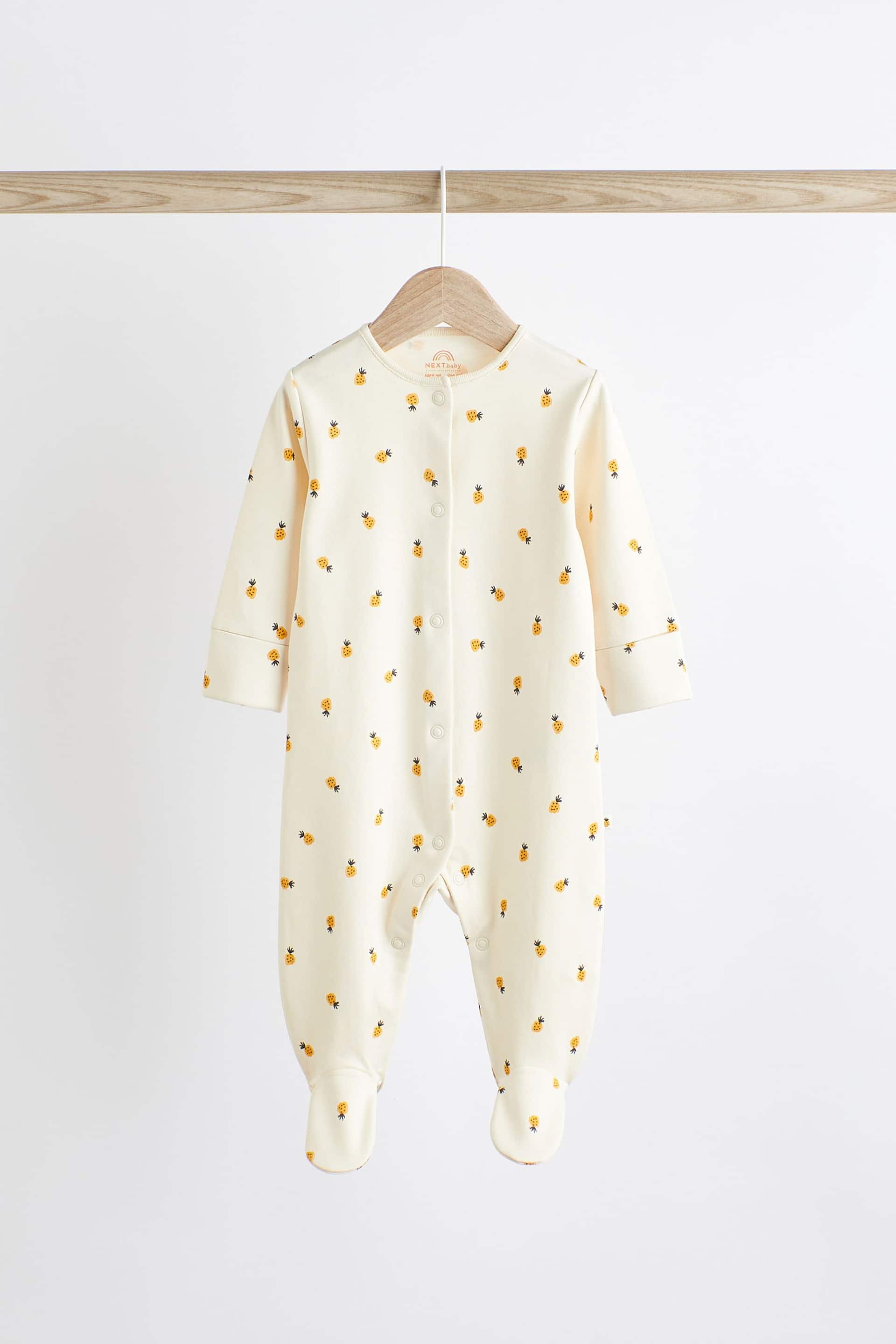 Bright Palm Print Baby Cotton Sleepsuits 5 Pack (0-2yrs) - Image 2 of 13