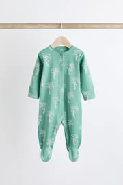 Bright Palm Print Baby Cotton Sleepsuits 5 Pack (0-2yrs) - Image 3 of 13