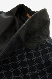 Black Slim Jacquard Tuxedo Suit Jacket - Image 8 of 10