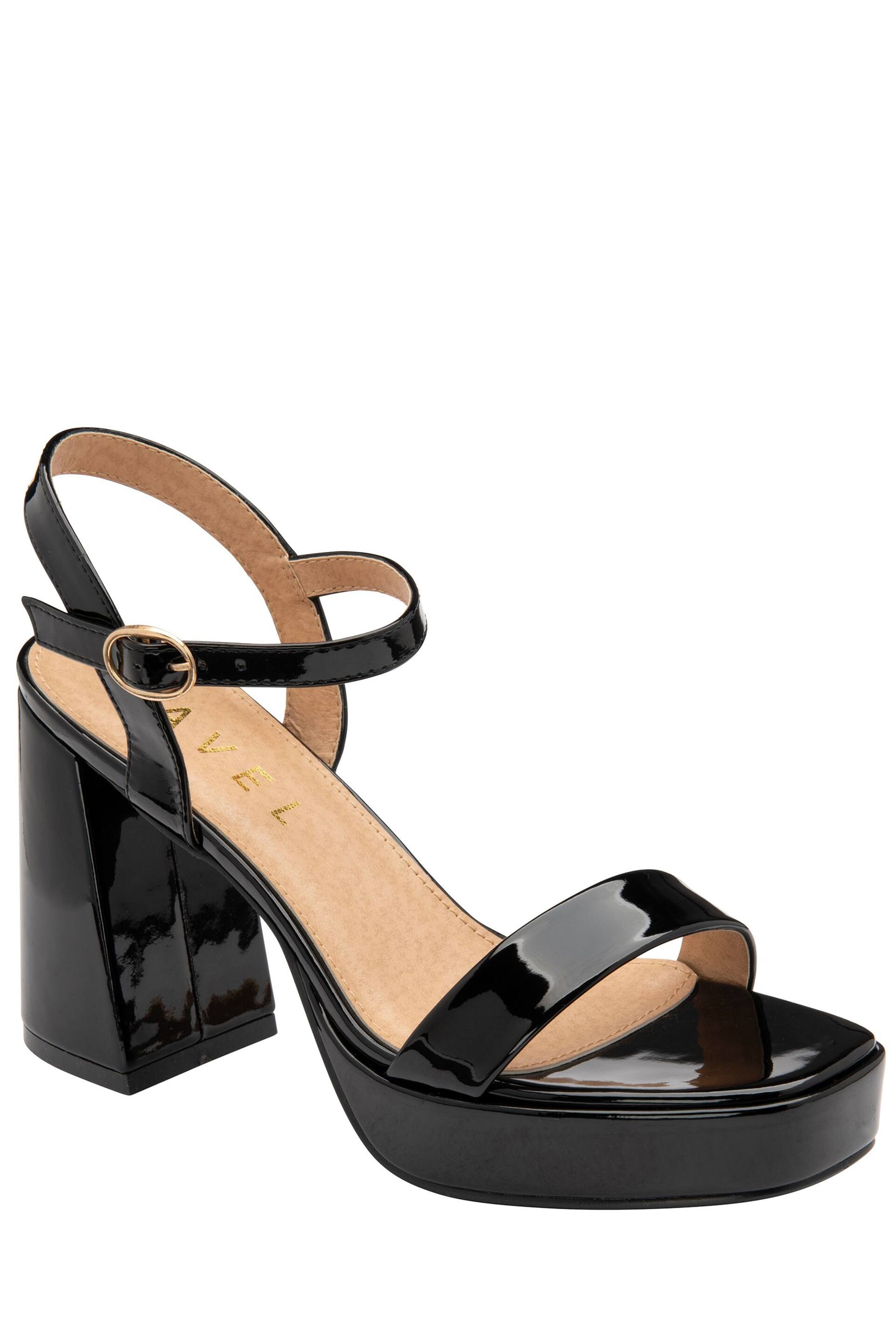 Ravel Black Gold Platform Block-Heel Sandals - Image 1 of 4