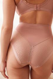 Rose Pink High Rise Animal Print Mesh Tummy Control Knickers - Image 3 of 5