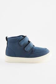 Navy Blue With Off White Sole Wide Fit (G) Warm Lined Touch Fastening Boots - Image 2 of 5