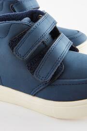 Navy Blue With Off White Sole Wide Fit (G) Warm Lined Touch Fastening Boots - Image 5 of 5