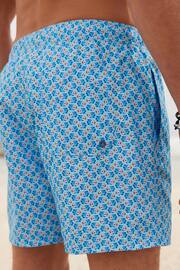 Turquoise Mini Fish Relaxed Fit Printed Swim Shorts - Image 5 of 11