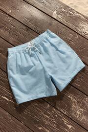 Blue and White Seersucker Striped Premium Swim Shorts - Image 6 of 11