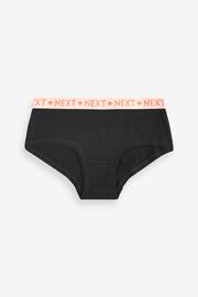 Black Bright Elastic Hipsters 7 Pack (2-16yrs) - Image 2 of 10
