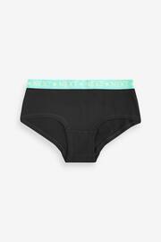 Black Bright Elastic Hipsters 7 Pack (2-16yrs) - Image 5 of 10